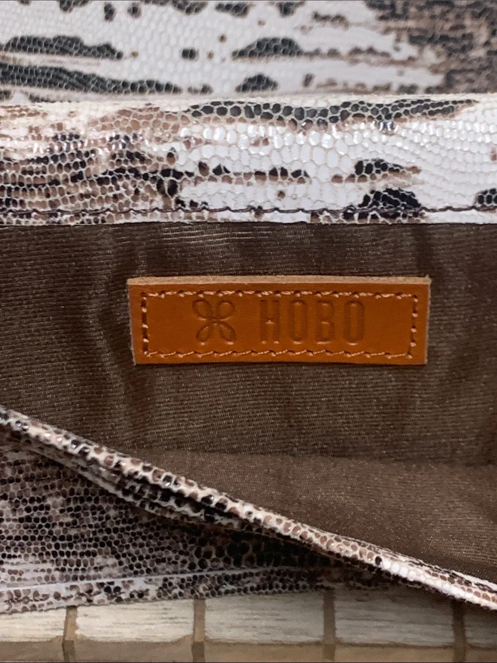 HOBO Snake Print Leather Wallet